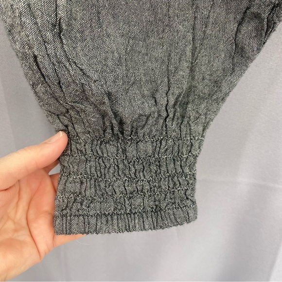 Gray Smocked 100% Cotton Harem Pants Size Small Made in Nepal - Picture 3 of 7